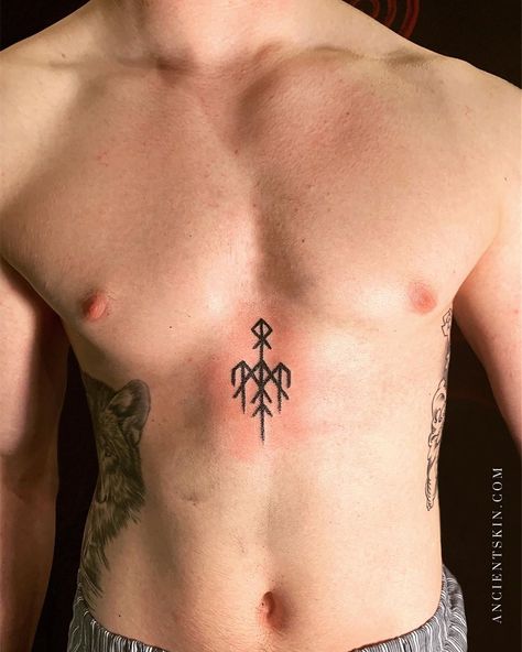 ANCIENTSKIN’s Instagram post: “I placed the holy bindrune of @wardruna with all it‘s power on the solar plexus of my client. In honour of the work of @einar_selvik and…” Wardruna Tattoo, Solar Plexus Tattoo, Norse Tattoo, Nordic Tattoo, Plexus Products, Tatting, Tattoo Ideas, Solar, Tattoos