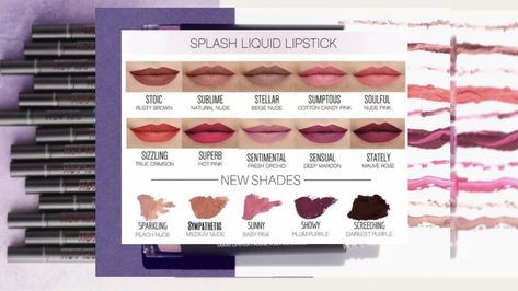 Splash Liquid lipstick from #younique  #splash Younique Color Matching Chart, Younique Stick Foundation Shades, Younique Color Match, Younique Serum Foundation Swatches, Younique Splash Liquid Lipstick, Pink Cotton Candy, Dark Purple, Younique, Liquid Lipstick