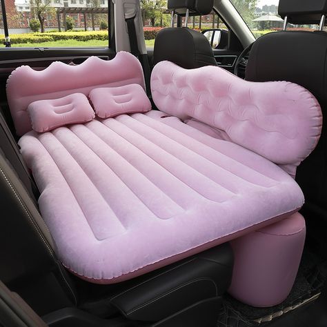 Split car inflatable bed traveling bed mattress in car SUV trunk mattress Backseat Bed, Sleeping In Your Car, Car Mattress, Car Air Mattress, Travel Bed, Girly Car Accessories, Cool Car Accessories, Inflatable Bed, Car Bed