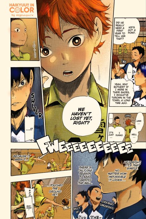 Haikyuu Manga Colored Pages, Haruichi Furudate, Haikyuu 3, Anime Fandom, Haikyuu Manga, Manga Panels, Haikyuu Fanart, Manga Pages, Color Photo