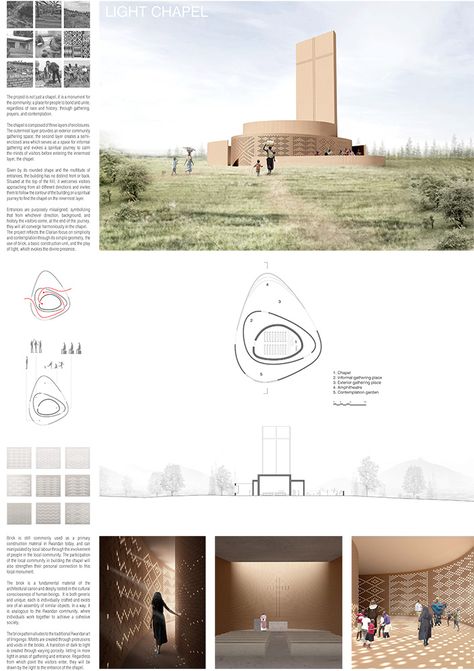 YAC ANNOUNCES THE WINNERS OF RWANDA CHAPEL COMPETITION | Competitions.archi 포트폴리오 레이아웃, Architectural Presentation, Architecture Presentation Board, Architecture Panel, Architectural Competition, Architecture Board, Presentation Layout, Layout Architecture, Architectural Practice