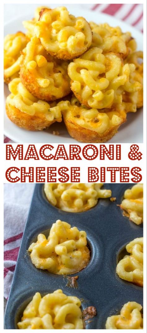 Macaroni And Cheese Muffins, Macaroni And Cheese Bites, Macaroni Cheese Bites, Fingerfood Recipes, Cheesy Mac, Bowl Party Food, Cheese Baked, Game Day Appetizers, Appetizers Easy Finger Food