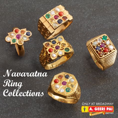 Navgraha Jewellery, Navaratna Rings For Men Latest, Navratan Ring For Men, Navratna Ring For Men, Navaratna Rings For Men, Navaratna Ring, Gents Gold Ring, Mens Gold Diamond Rings, Coral Jewelry Set