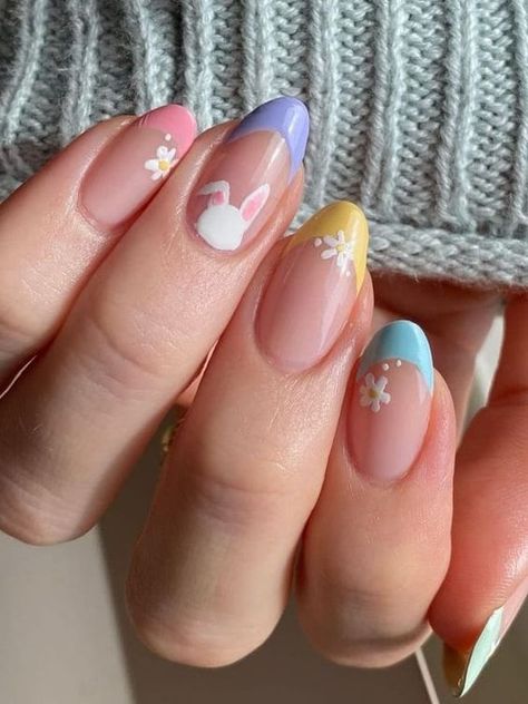 55+ Chic Easter Nails To Try This Spring Pastel Nail Art, Simple Spring Nails, April Nails, Pastel Nails Designs, Easter Nail, Bunny Nails, Easter Nail Designs, Nagellack Trends, Easter Nail Art