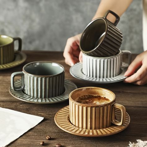 Faster shipping. Better service Pottery Accessories, Cawan Kopi, Cerámica Ideas, Flower Cup, Coffee Cup Set, Coffee Cups And Saucers, Coffee Mug Sets, Flower Tea, Ceramic Coffee Cups