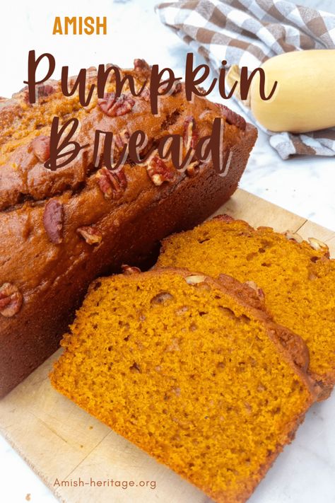 Amish Pumpkin Bread Recipe Amish Pumpkin Bread Recipe, Pumpkin Quick Bread, Pumpkin Whoopie Pie Recipe, Amish Friendship Bread Starter Recipes, Friendship Bread Recipe, Friendship Bread Starter, Everything Pumpkin, Amish Friendship Bread, Pumpkin Spice Bread