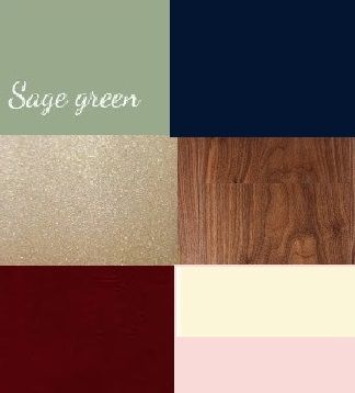 Sage green, champagne, burgandy, navy, wood brown, ivory and blush pink Navy And Sage Bedroom, Sage And Navy Bedroom, Electric Bedroom, Green Blue Decor, Navy And Sage, Sage Living Room, Burgundy Bedroom, Navy Blue Decor, Green Champagne