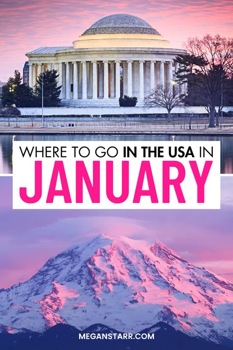 Looking for the best places to visit in the USA this January? Explore Aspen, Colorado, for world-class skiing, or head to Key West, Florida, for warm beaches and tropical vibes. Discover why these destinations are perfect for winter adventures!  ➡️  Click to see the FULL LIST!  USA in January | January in the USA | America in January | January in America | Winter destinations in the USA | New Year's in the USA | Where to go in January | National parks in January | USA destinations in January Vancouver In January, Best Places To Visit In December Usa, Where To Travel In January, January Vacation Destinations Us, Best Cities To Visit In Usa, Travel In Usa, Usa Vacation Destinations, Vacation Places In Usa, Usa Destinations