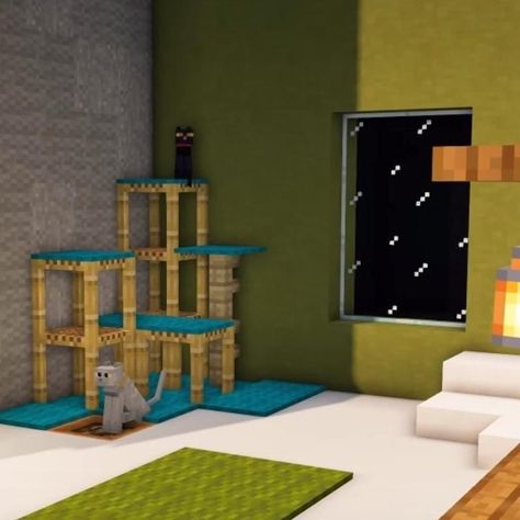 Minecraft Interior Design IdeasSo I filmed this video on 7 different ways I would decorate the rooms in my survival basesSeems like it's impossible for me to design a room without a flower pottree sapling and oak leavesAnyway I hope you like the videoLet me know which one's your favourite(mine's the Kitchenminecraft minecraftbuilding minecraftbuilder asmr mcyt minecraftbuildingideas recipe christmas dinner chicken crochet cleaning aesthetic tiktok Cat Tree Minecraft Ideas, Minecraft Flower Pot Ideas, Decorate Minecraft House, Minecraft Cat Tree Design, Minecraft Furniture Ideas Living Rooms, Cat Room Minecraft, Aesthetic Minecraft Room Ideas, Cute Minecraft Kitchen Ideas, Minecraft Pet Room