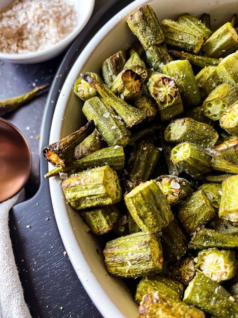 This Air Fryer Okra Recipe is beyond simple and so delicious that you'll make it over and over again! Grab your air fryer and try it now! Crispy Okra Air Fryer, Okra Recipes Air Fryer, Okra Air Fryer, Frozen Okra Recipes, Air Fryer Okra, Crispy Okra, Okra Recipe, Okra Recipes, Recipe Sheets