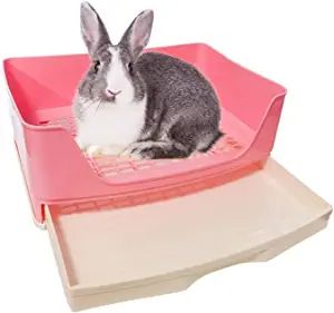 Amazon.com : kathson Large Rabbit Litter Box Trainer, Potty Corner Toilet with Drawer Bigger Pet Pan for Adult Hamster, Guinea Pig, Ferret, Galesaur, Bunny and Other Animals (Pink) : Pet Supplies Bunny Litter Box, Rabbit Litter, Rabbit Litter Box, Potty Trainer, Corner Toilet, Large Rabbits, Entry Design, Rabbit Cage, Litter Tray