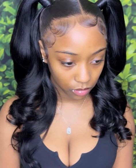 ponytail black girl hair ideas quick hairstyles pigtails edges Sleek Ponytail Hairstyles, Birthday Hairstyles, Black Ponytail Hairstyles, Quick Weave Hairstyles, Pigtail Hairstyles, Curly Hair Styles Easy, Flat Iron Hair Styles, Sleek Ponytail, Teen Hairstyles