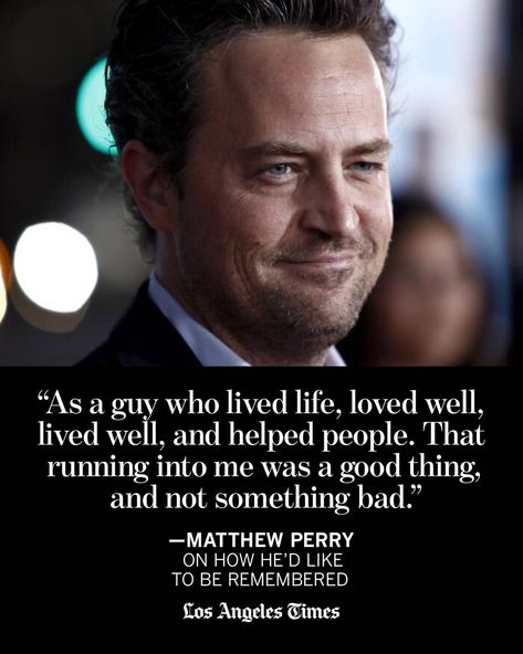 Matthew Perry sat down with the Times in April to discuss his memoir, “Friends, Lovers and the Big Terrible Thing,” at the Festival of… | Instagram Parents Divorce, In Memorium, Commitment Issues, Negative Traits, Chandler Bing, Matthew Perry, Something Bad, The Festival, Living Well