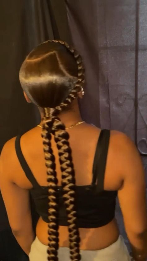 Braids Hairstyles Simple, Simple Braids Hairstyles, Latest Braid Styles, Sleek Braided Ponytail, Quick Braids, Two Braid Hairstyles, Braided Hairstyles For Black Women Cornrows, Sleek Ponytail Hairstyles, Big Box Braids Hairstyles