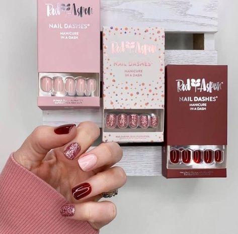 Red Aspen Nail Dash Combos 2023, Red Aspen Nail Dash Combos, Dash Nails, Red Aspen Nail Dash, Lily Nails, Nail Dashes, Aspen Nails, Self Nail, Nail Color Combos