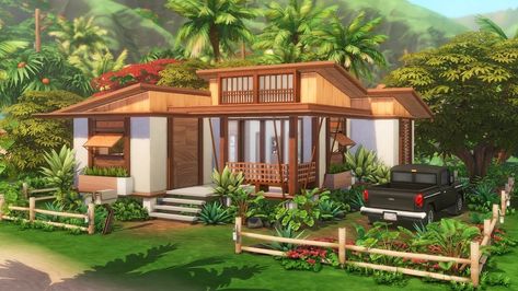 Sulani Homes Sims 4, Sims 4 Sulani, Modern Filipino House, Filipino Home, Filipino House, Bahay Kubo, Sims 4 House Building, Sims House Plans, Sims 4 Build