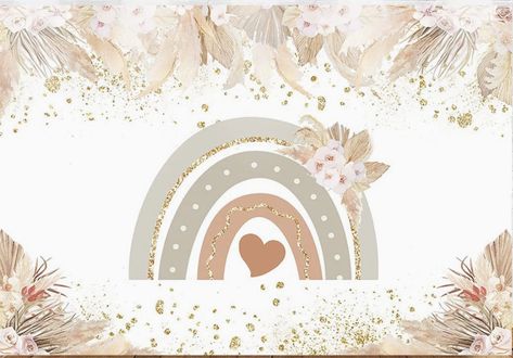 Heart Backdrop, Boho Backdrop, Rainbow Invitations, Invitation Background, Rainbow Background, Boho Rainbow, Cover Photos, Print Images, White Background