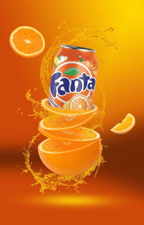 Fanta advertising Soda Poster Design, Soda Graphic Design, Can Advertising, Drink Advertising Design, Energy Drink Advertising, Soda Wallpaper, Drink Advertisement, Soda Ads, Coca Cola Wallpaper