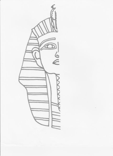 History Drawings Ideas, Mirror Image Drawing, Egyptian Pharaohs Drawing, King Tut Drawing, Egyptian Art Lesson, Pharaoh Drawing Ancient Egypt, Ancient Egypt Art Projects Middle School, Ancient Egypt Elementary Art, Cc Drawing