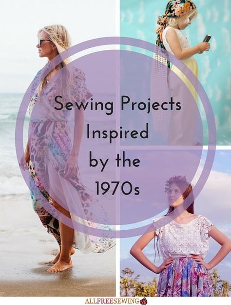 23 Sewing Projects Inspired by the 1970s | Love vintage fashion? Then you'll love our list of 70s inspired sewing projects! Boho Sewing Patterns, Boho Sewing, 1970s Sewing Patterns, Fashion Decades, Plus Size Sewing Patterns, Disco Glam, Sewing Projects Free, Plus Size Sewing, Make Your Own Clothes