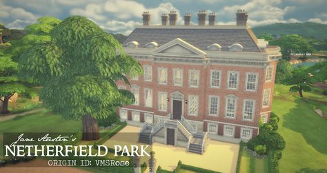 1995 Pride & Prejudice's Netherfield Park Charles Bingley, Sims Royal, Ts4 Lots, Regency London, Belton House, Carpet Staircase, Spiritual Witchcraft, Sunset Valley, Sims Houses