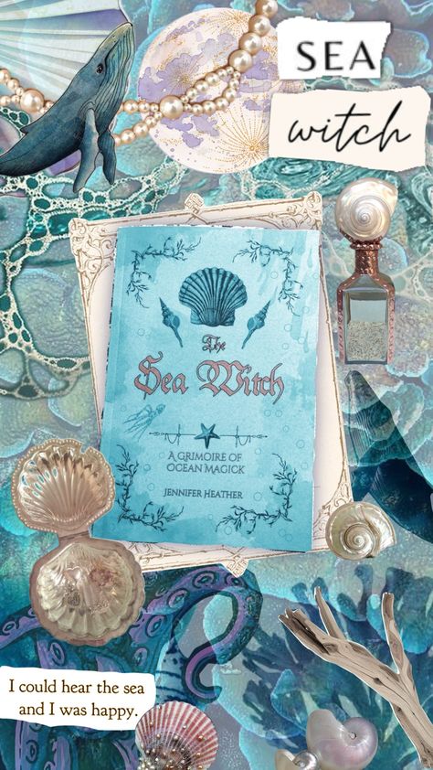 Sea witch book cover aesthetic Witch Book Cover, Sea Witch Book, Sea Witch Aesthetic, Sea Witchcraft, Book Cover Aesthetic, Sea Magic, W.i.t.c.h Aesthetic, Cover Aesthetic, Aesthetic Ocean