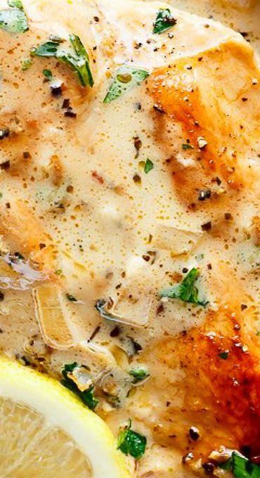 Lemon Chicken Scallopini with Lemon Garlic Cream Sauce Lemon Garlic Cream Sauce, Chicken Food Recipes, Chicken Scallopini, Garlic Cream Sauce, Cafe Delites, Lemon Garlic Chicken, Turkey Dishes, Chicken Food, Chicken Main Dishes