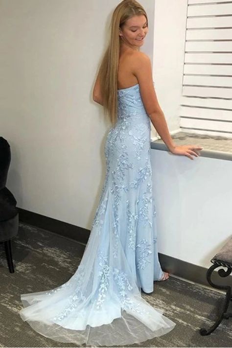 Blue Lace Prom Dress, Prom Dresses Long Blue, Light Blue Prom Dress, Prom Dresses Long Lace, Formal Ball Gown, Lace Prom Dress, Blue Tulle, Prom Formal, Vestidos Prom