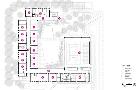 High School Floor Plan, School Site Plan, High School Architecture, School Floor Plan, High School Plan, Heritage School, High School Design, High School Project, Private High School