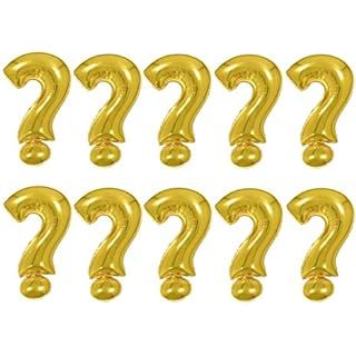 Amazon.com: HORUIUS Symbol Question Mark Balloons Gold Question Mark Shaped Foil Mylar Balloons for Baby Shower Gender Reveal Party Supplies Decorations 16 inch 10 PCS : Toys & Games Balloons For Baby Shower, Balloons For Birthday, Gender Reveal Party Supplies, Gold Balloons, Mylar Balloons, Baby Shower Party, Baby Shower Gender Reveal, Baby Shower Balloons, Question Mark