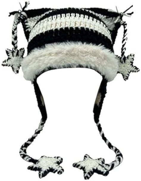 Beanies Cat Beanie Y2k Beanie Goth Knit Hat Grunge Crochet Hats for Women y2k Accessories (White Green-A) at Amazon Women’s Clothing store Birthday Ideas For Self, Craft To Do When Bored, Grunge Crochet, Crochet Hats For Women, Y2k Hats, School Fit Ideas, Y2k Beanie, The Pied Piper, Y2k Crochet