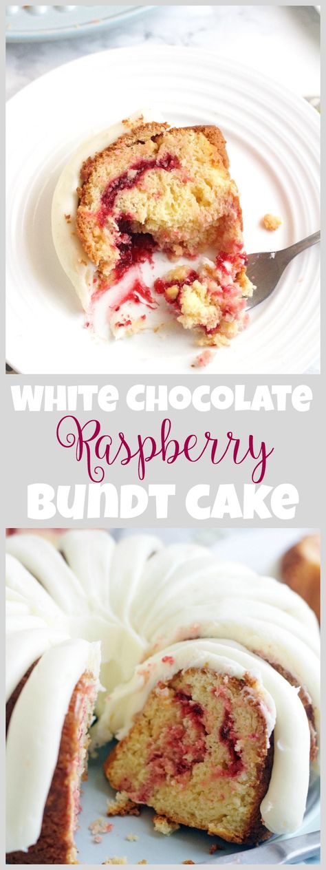 Buttermilk Icing, White Chocolate Raspberry Bundt Cake, Chocolate Raspberry Bundt Cake, Raspberry Bundt Cake, Raspberry Cream Cheese Frosting, Raspberry Cake Recipes, Bundt Recipes, Raspberry Frosting, Tasty Cake