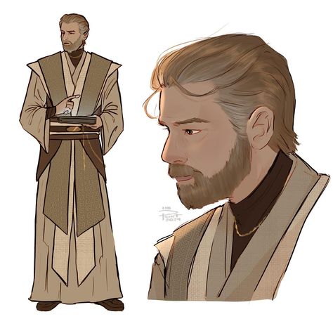 grand master kenobi!! could have gone really out there with his robes but decided to keep it simple this again is a bit messy, i seem to be going for quantity over quality rn bc i just really want to share things about this au !! #obiwan #obiwankenobi #obiwankenobifanart #obiwanfanart #fanart #starwars #starwarsfan #starwarsfanart #starwarsart #starwarsartist #au #starwarsau #alternateuniverse Mandalorian Obi Wan Kenobi, Young Obi Wan Kenobi Fanart, Clone Wars Fanart Clones, Obi Wan Art, Young Obi Wan Kenobi, Obi Wan Fanart, Kenobi Fanart, Obi Wan Kenobi Fanart, Obi Wan Kenobi Art