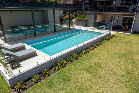 Family Pool Brookvale - Crystal Pools Glass Fencing, Small Pools Backyard, Garden Pool Design, Homemade Pools, Pool Safety Fence, Glass Pool Fencing, Pool Fencing, Glass Fence, Family Backyard