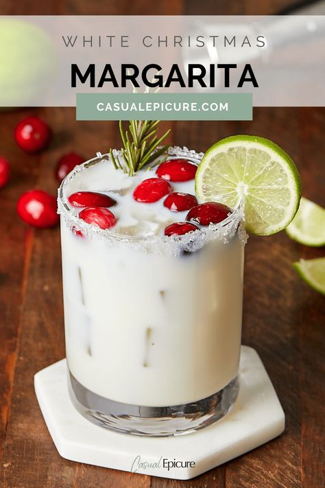 This White Christmas Margarita is the perfect festive drink, with its creamy coconut flavor, refreshing lime tartness, and subtle warmth from tequila. It's also easy to make, so you can whip up a batch for your next holiday party.