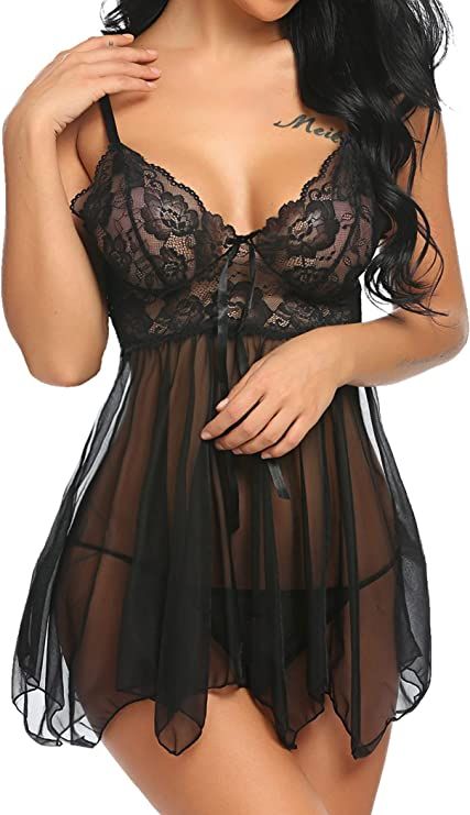 Transparent Nightgowns, Lace Nightwear, Women's Chemises, Lace Nightgown, Silk Lingerie, Teddy Lingerie, Winter Stil, Lace Babydoll, Pretty Lingerie