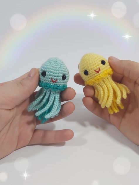 *"This is a DOWNLOADABLE crochet pattern, not a finished product ."--------------------Super Easy & quick amigurumi baby jellyfish pattern. Crochet Jellyfish Pattern, Quick Amigurumi, Amigurumi Jellyfish, Baby Jellyfish, Jellyfish Pattern, Crochet Jellyfish, Emoji Patterns, Crocheted Jellyfish, Crochet Instructions