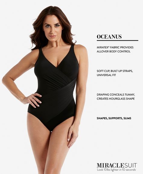 Miraclesuit Pin- Point Oceanus Allover Slimming One Piece & Reviews - Swimwear - Women - Macy's Swimsuit Blue, Underwire Tankini Tops, Flattering Swimsuits, Underwire Tankini, Suit Swimsuit, Miss Universe, Black Swimsuit, Summer Accessories, Tankini Top