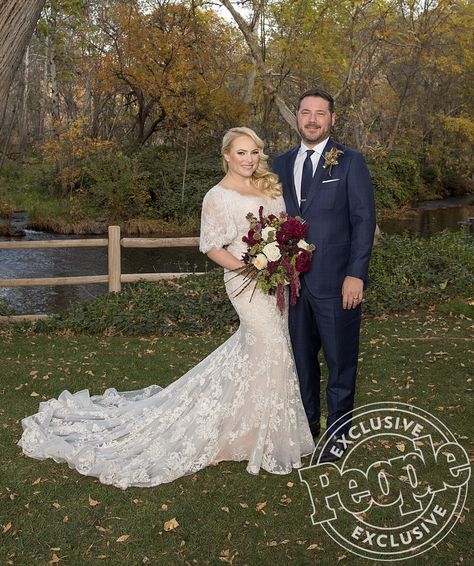 Meghan McCain Wears Marchesa Wedding Dress | PEOPLE.com Marchesa Wedding Gown, Marchesa Wedding Dress, Maternity Bridal Gowns, Celebrity Wedding Photos, Wedding Event Dresses, How To Dress For A Wedding, Meghan Mccain, Western Wedding Dresses, Harvey Weinstein