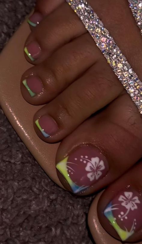 French Tip Pedicure, Blue Toe Nails, Black Toe Nails, Pedicure Designs Toenails, Toenail Polish, Gel Toe Nails, Pretty Toe Nails, Acrylic Toes, Pedicure Designs