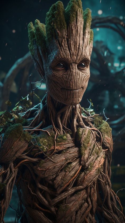 Groot Tattoo, Groot Avengers, Groot Guardians, Fairy Tree Houses, Geek Tattoo, Skull Art Drawing, Avengers Wallpaper, Wallpaper Patterns, Marvel Entertainment