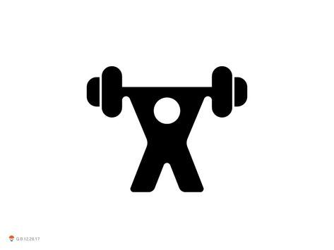 Weightlifter by George Bokhua Gym Icon, Icon Set Design, Negative Space Logos, Plane Design, Gym Logo, Creative Portfolio, Logo Icons, Logo Graphic, Logo Inspiration