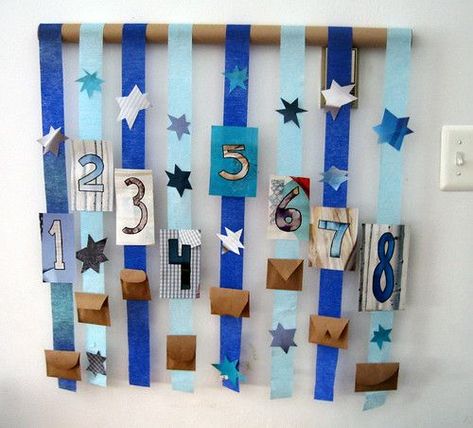 Gift banner Hannukah Crafts, Hanukkah For Kids, Hanukkah Greeting, Decorating With Sticks, Hanukkah Crafts, Chanukah Decor, Hanukkah Decorations, Countdown Calendar, Christmas Hanukkah