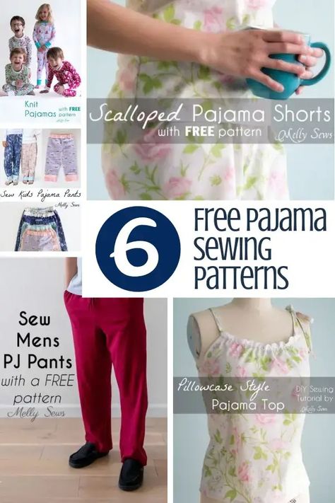 Easy to Sew Pajamas - Sewing With Scraps Flannel Pajama Sewing Pattern, Pajama Pattern Sewing, Sew Pajamas, Pajama Sewing Pattern, Sewing With Scraps, Pajamas Sewing, Pajama Pants Pattern, Scarf Sewing Pattern, Melly Sews