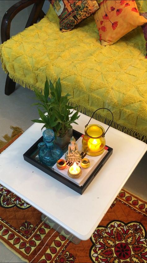 Centre table decoration Living Room Center Table Decoration, Indian Style Home, Center Table Decoration, Living Room Center Table, Moroccan Inspired Decor, Living Room Indian, Centre Table Design, Center Table Decor, Mediterranean Beach