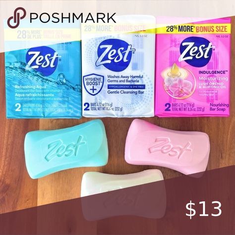 Zest Soap Bar Lush Orchid Almond Oil, Refreshing Aqua And Gentle Cleansing Zest Soap, Open Bar, Dye Free, Soap Bar, Almond Oil, Bar Soap, Vitamin E, Deodorant, Lush