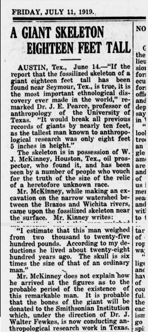 Giant Skeletons Found, Human Giant, Nephilim Giants, Giant People, Giant Skeleton, Prehistoric Man, Daily Review, Newspaper Article, Old Newspaper