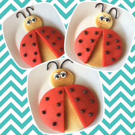 Ladybug pancakes Ladybug Pancakes, Kids Menu, Recipe Card, Pancake Recipe, Fun Food, 3rd Birthday, Pancakes, Good Food, Novelty Christmas