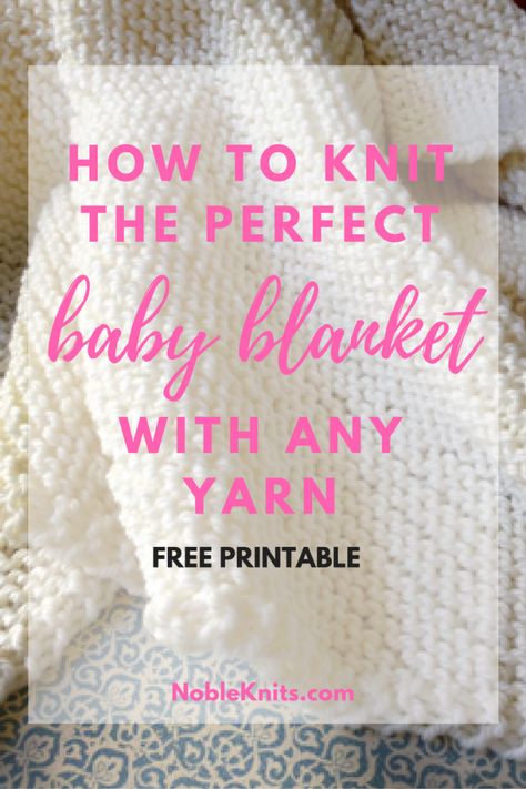 Easy Knit Baby Blanket, Knit Baby Blanket Pattern Free, Free Baby Blanket Patterns, Knitting Patterns Free Blanket, Baby Blanket Size, Knit Baby Blanket, Blanket Knitting Pattern, Knit Blankets, Baby Blanket Knitting