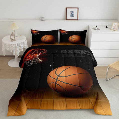 Teens Room Decor, American Basketball Quilt Sports Bedding, Theme Beds, Youth Room, Quilted Duvet, Down Comforter, Teen Room Decor, Queen Comforter Sets, Teen Room, Kids Bedding